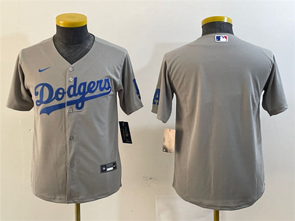 Youth Los Angeles Dodgers Blank Gray Stitched Jersey